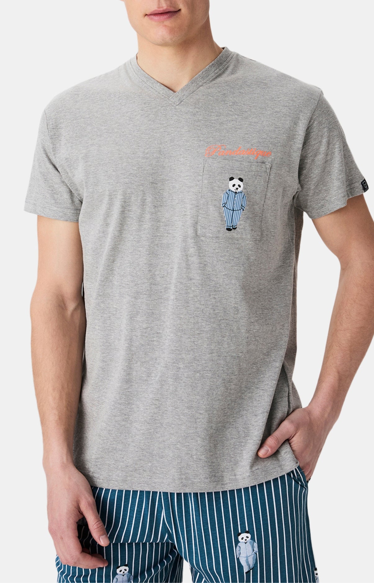 arthur-pandastique-pyjashort-coton-bio-canard-manches-courtes image 2