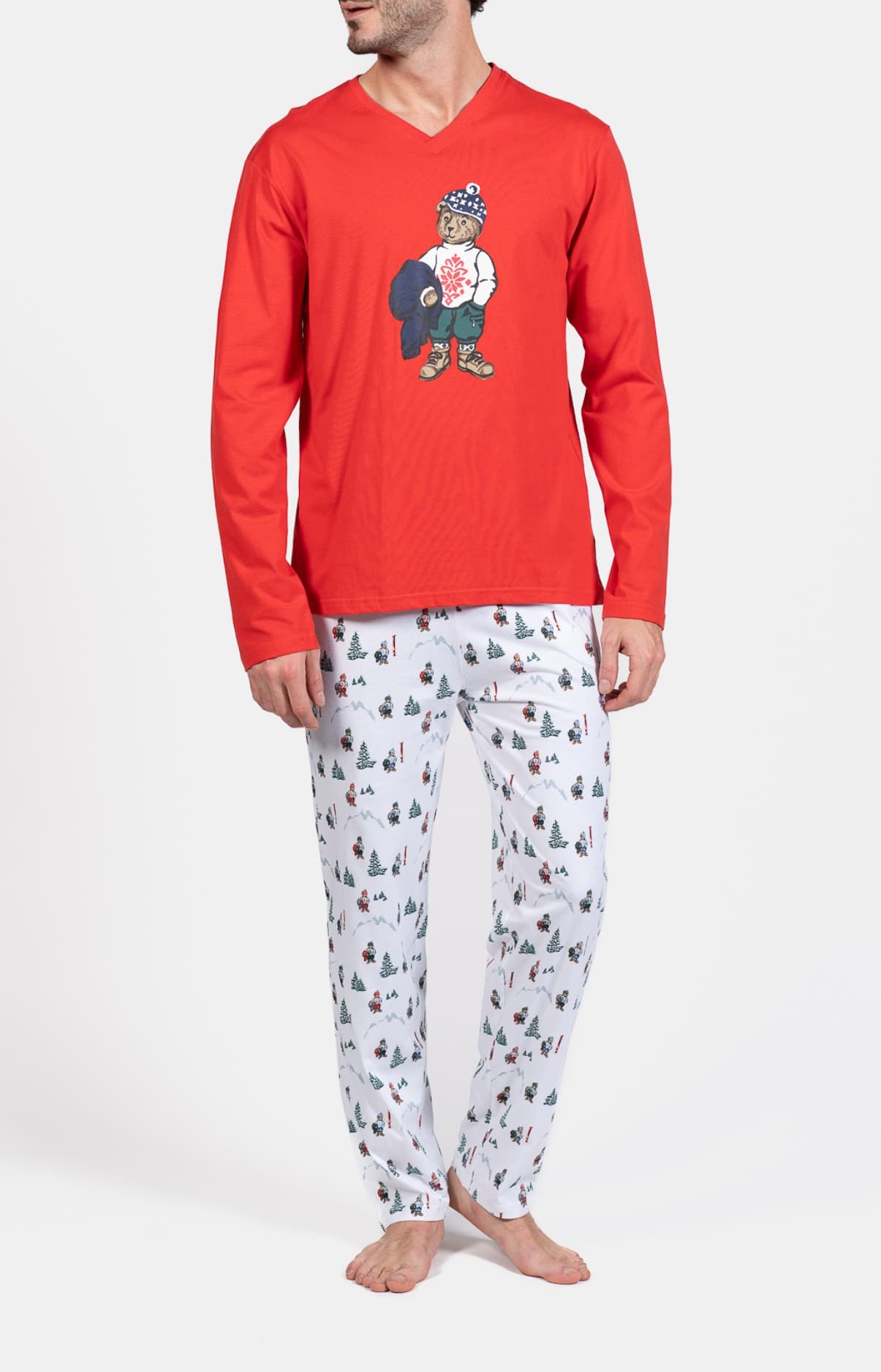 arthur-bob-mountain-pyjama-homme-blanc-coton image 1