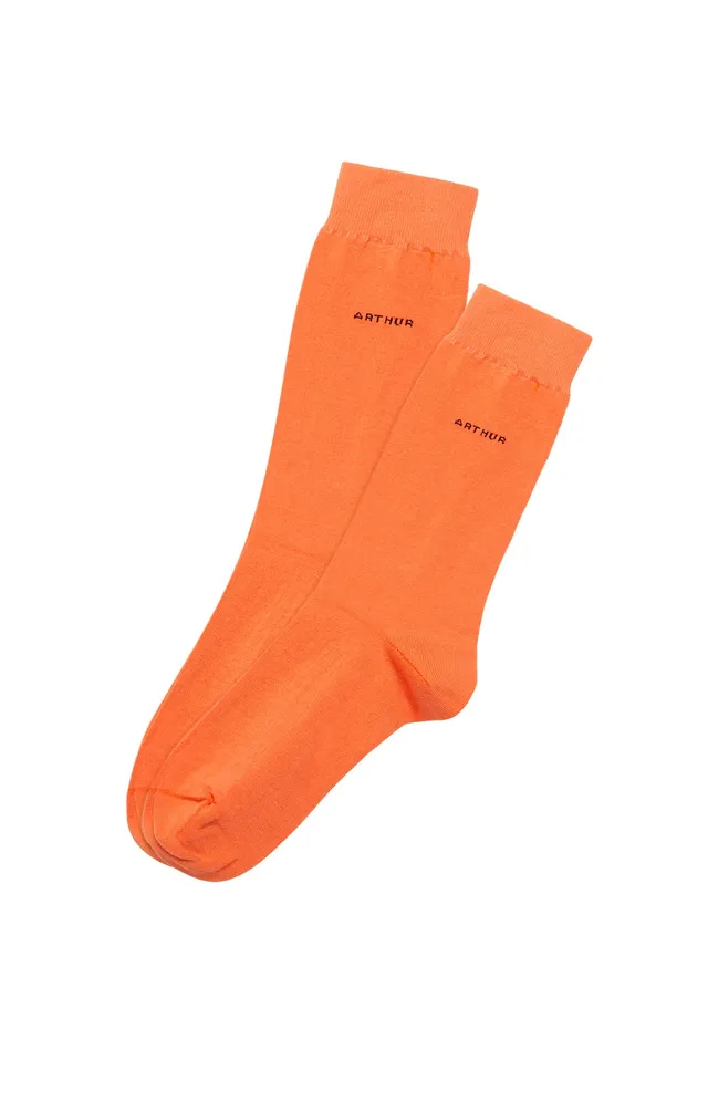 arthur-bob-chaussettes-mi-hautes-orange-coton-bio-40-46 image 1