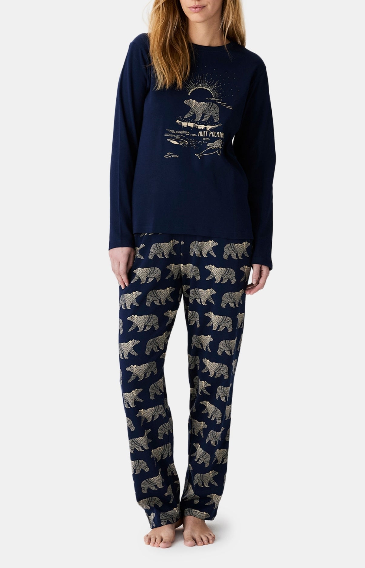 arthur-bob-nuit-polaire-pyjama-marine-coton-bio image 1