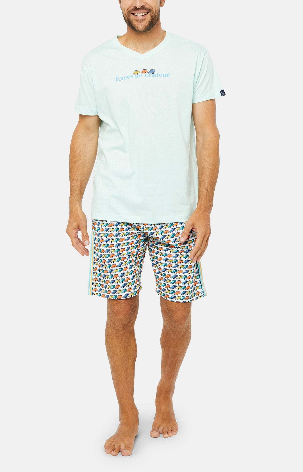 arthur-bob-2cv-pyjashort-homme-multicolore-coton-bio image 1