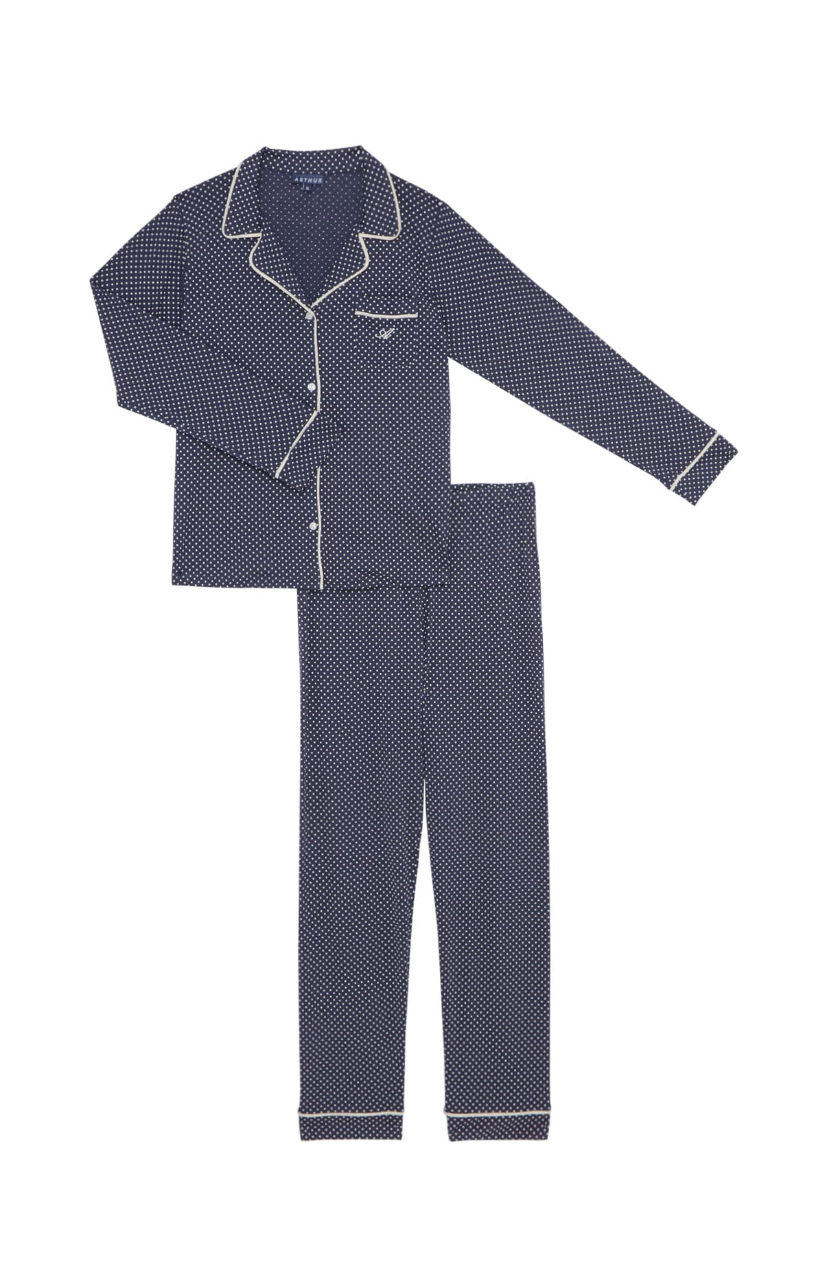 arthur-bob-tradi-pyjama-bouton-lyocell-marine image 3