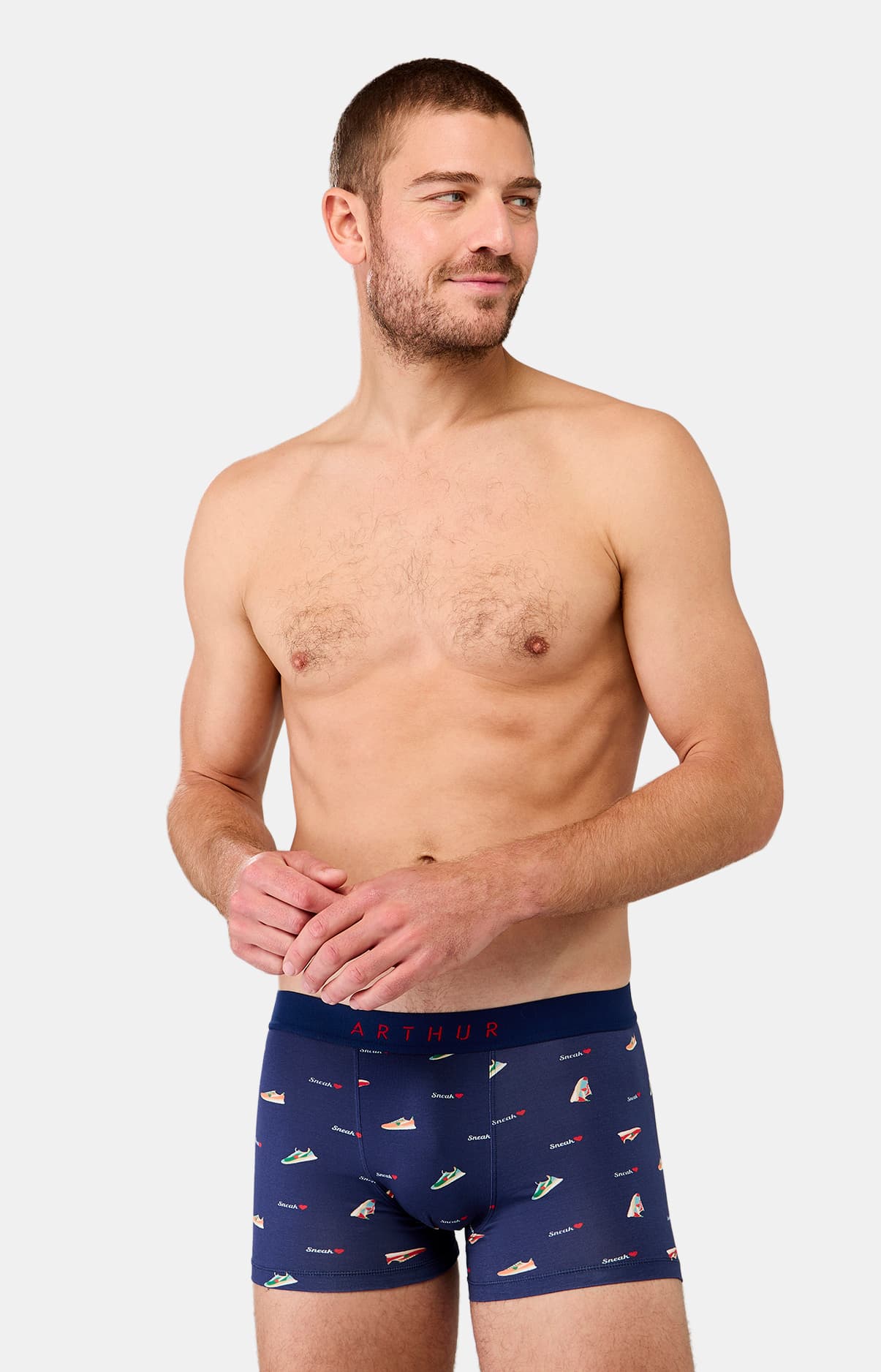 arthur-sneakers-boxer-homme-marine-taille-l-coton-bio image 2