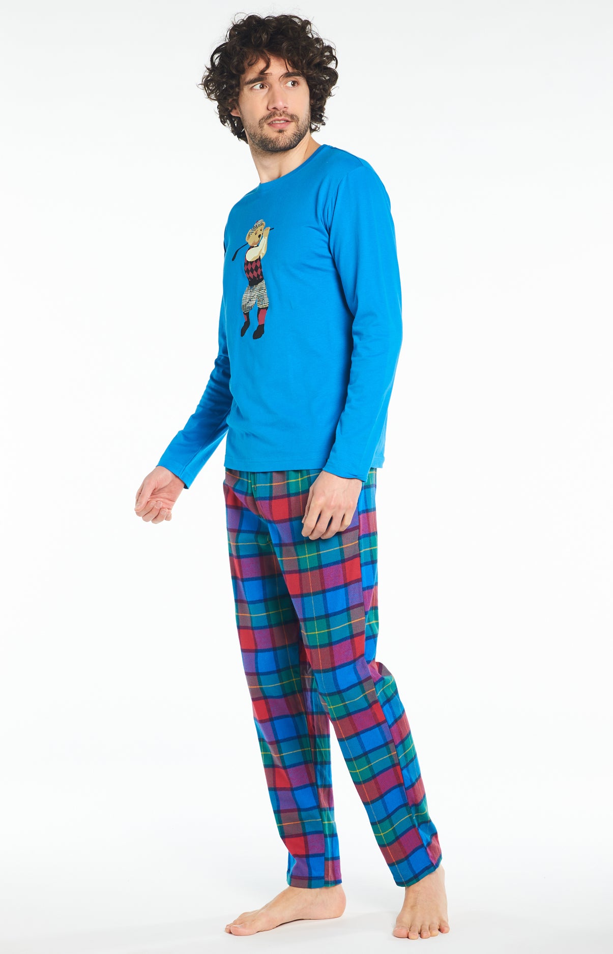 arthur-bob-green-de-champion-pyjama-long-bleu-carreaux image 4