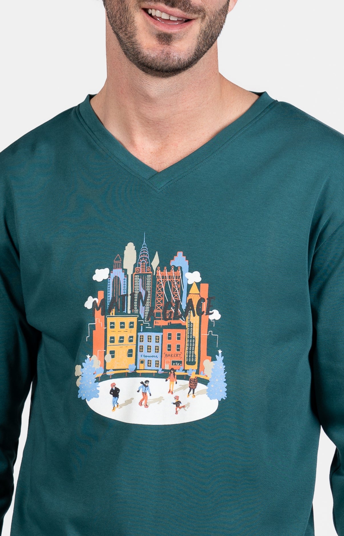 arthur-bob-matin-glace-pyjama-homme-ciel-coton image 2
