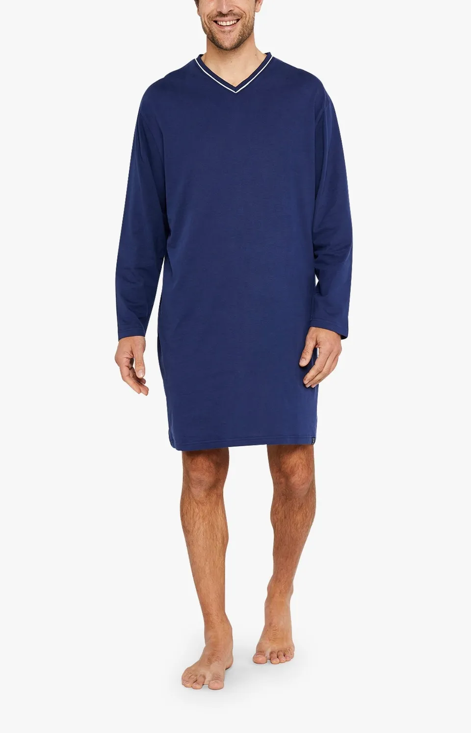 arthur-bob-lewis-maxi-chemise-de-nuit-marine-tu-coton-bio image 1