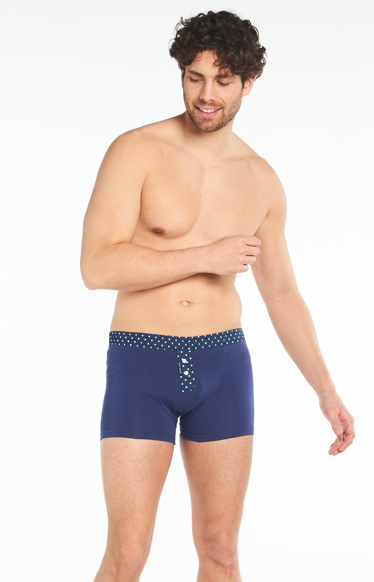 arthur-bob-boxer-club-boxer-homme-marine-stretch image 1
