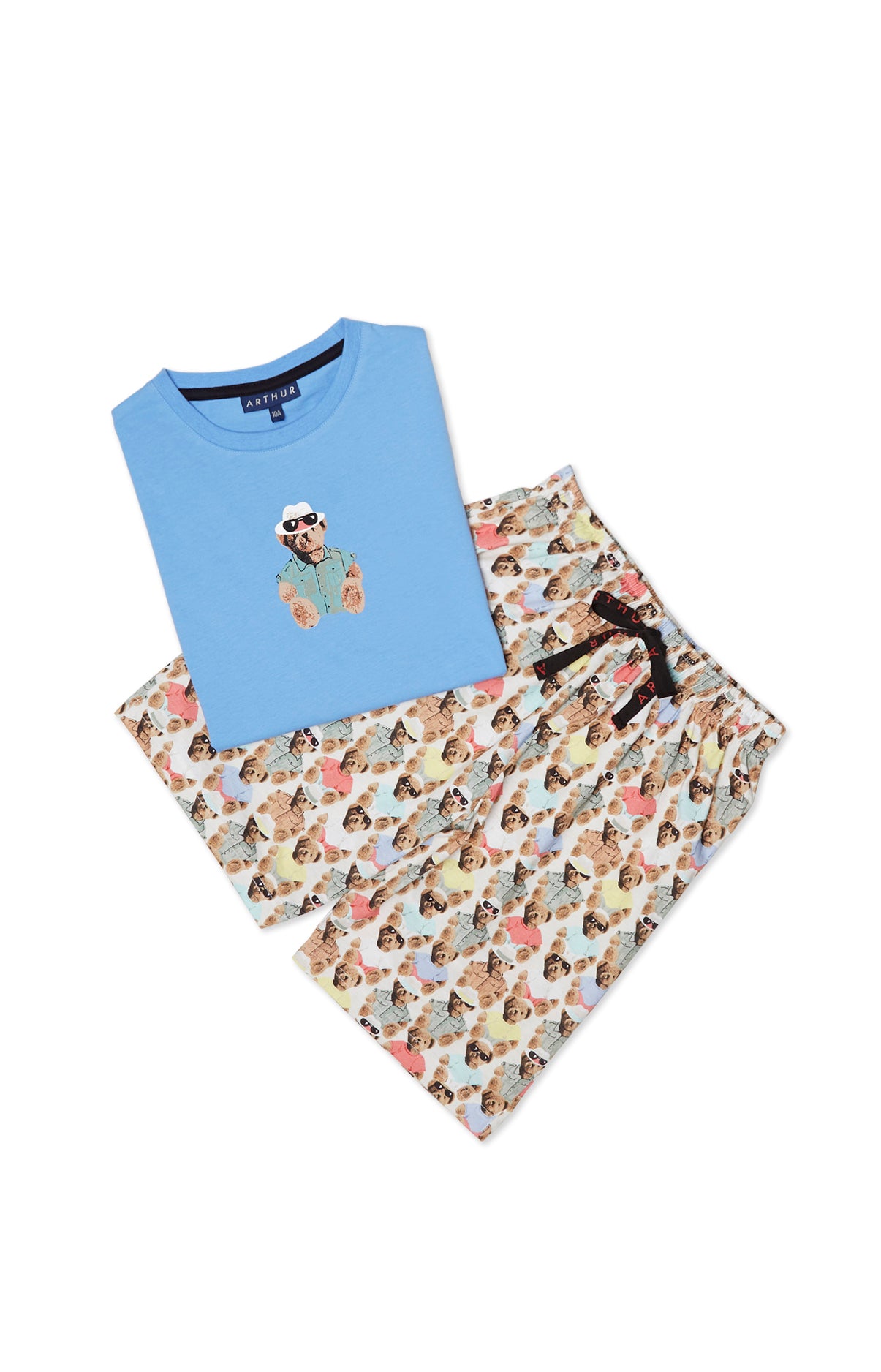 arthur-bob-pyjashort-teddy-multicolore-coton-bio image 3