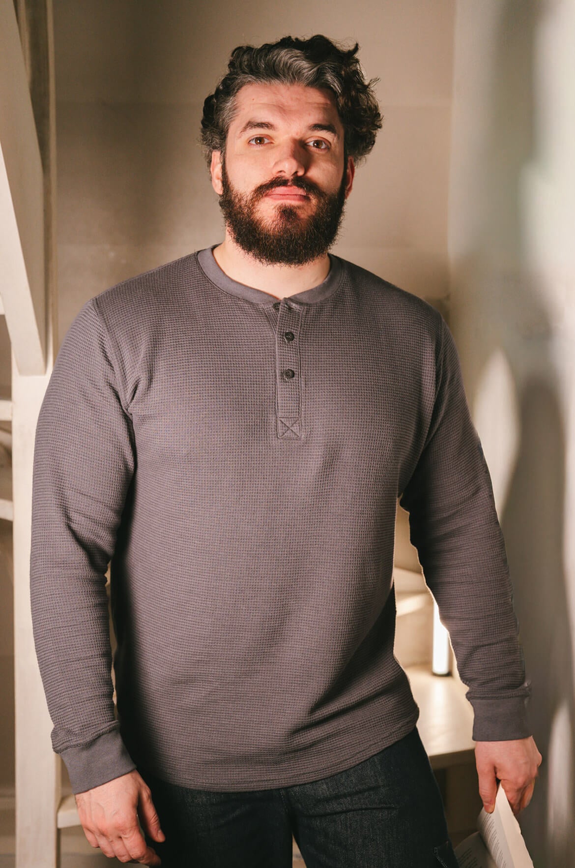 p-trone-henley-cormac-manches-longues-gaufr-beige image 6