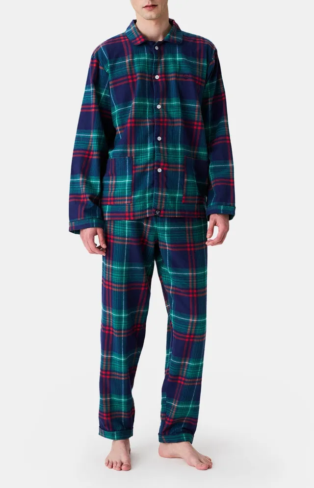 arthur-bob-thomas-pyjama-flanelle-homme-marine-pilou image 1