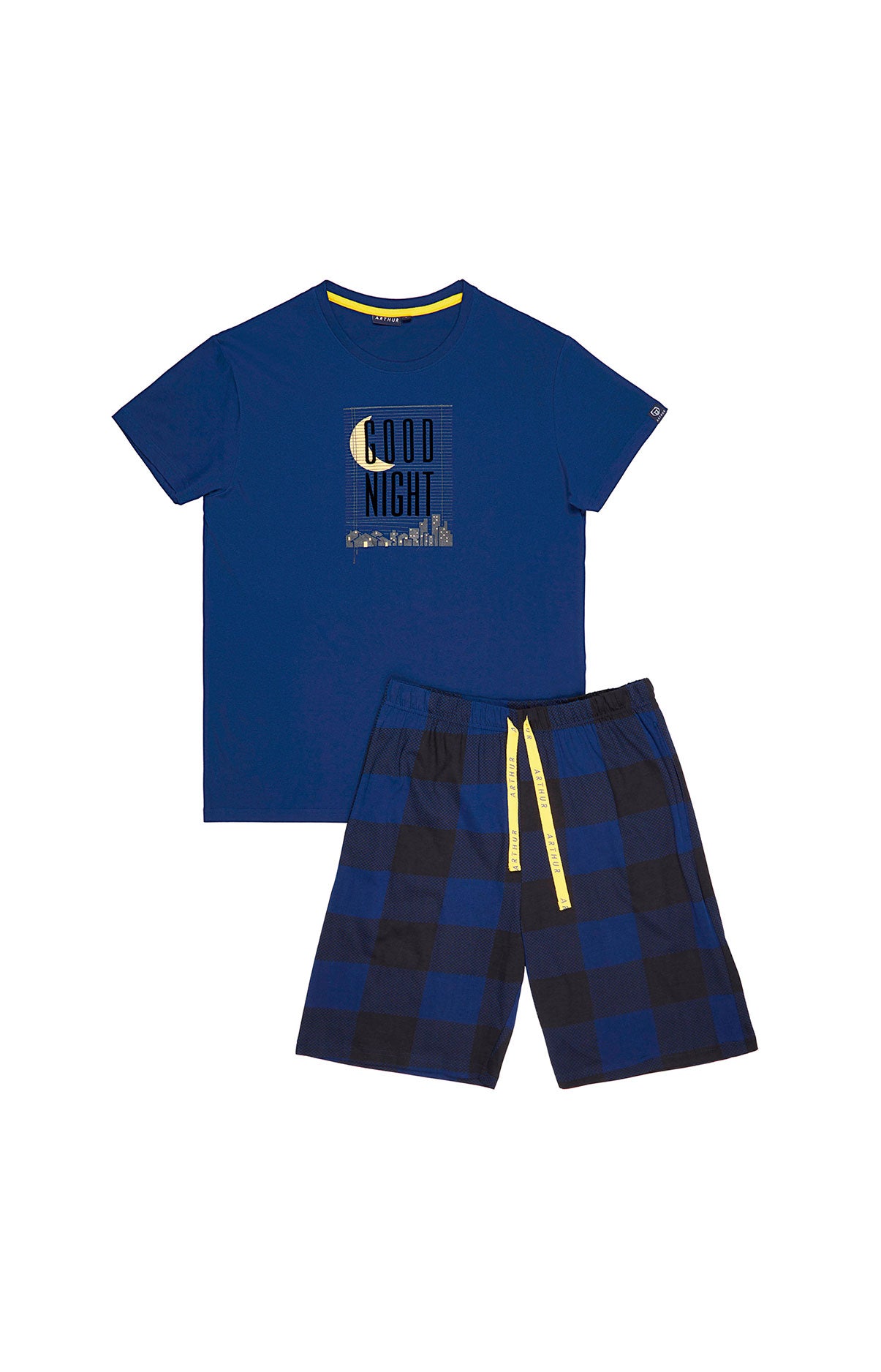 arthur-bob-good-night-pyjashort-coton-bio-marine-homme image 4