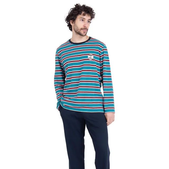 athena-easy-coton-pyjama-long-homme-l-rayures-coton image 1