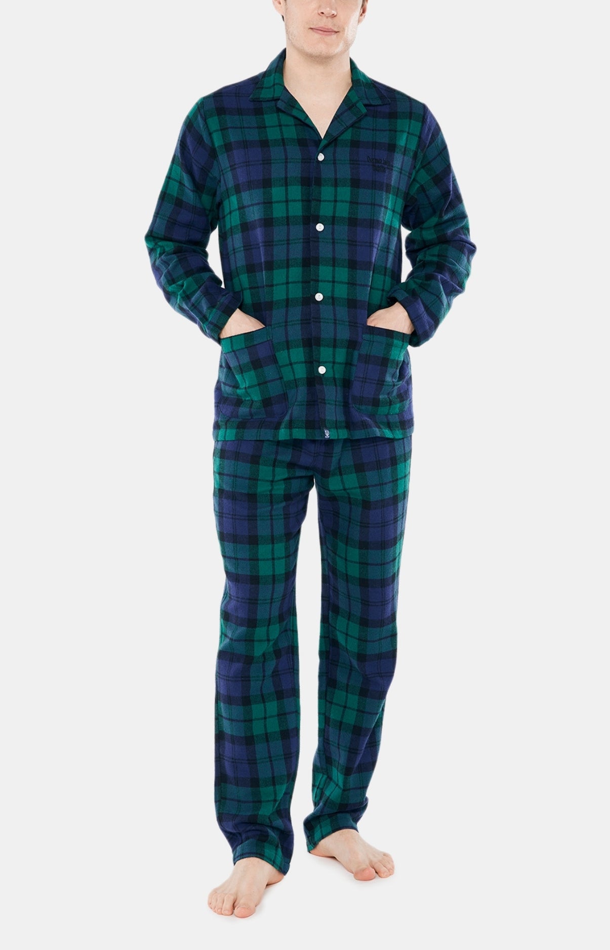 arthur-bob-bill-pyjama-boutonn-homme-vert-pilou image 1