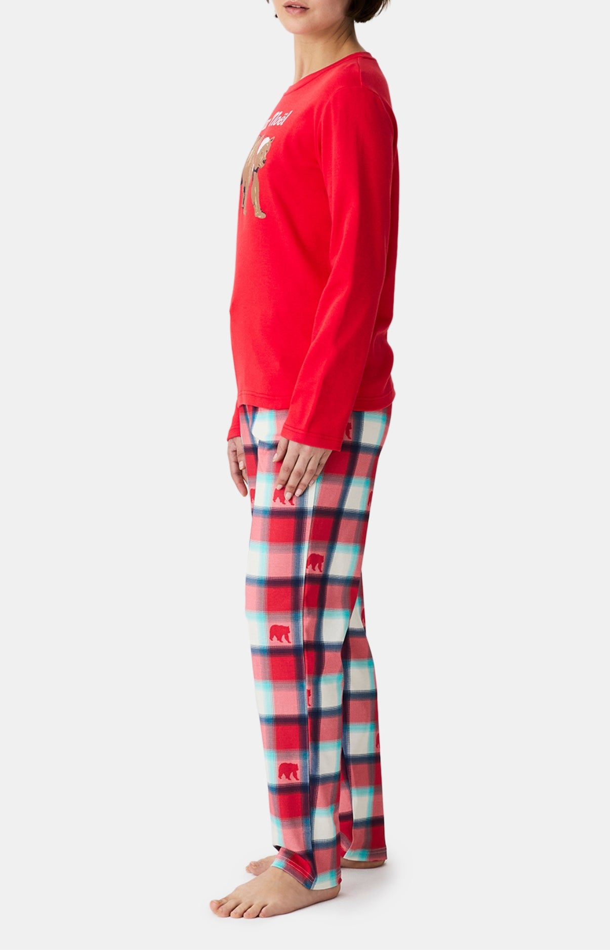 arthur-bob-bear-no-l-pyjama-femme-coton-bio-rouge image 4