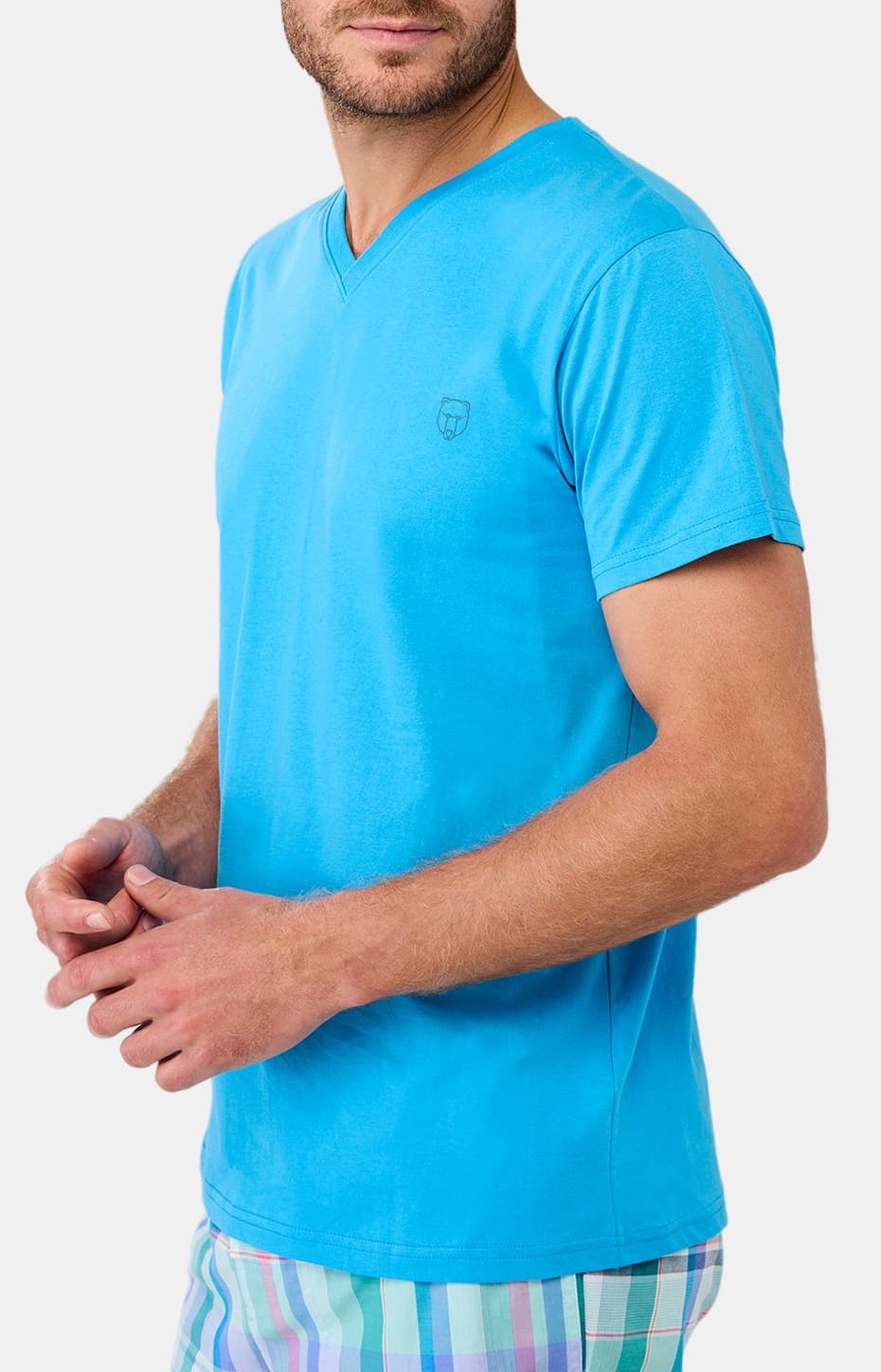 arthur-bob-tee-shirt-jersey-coton-l-ger-col-v-bleu image 1