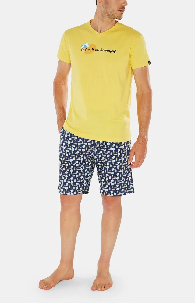 arthur-bob-lundi-au-sommeil-pyjashort-marine-coton-bio image 1