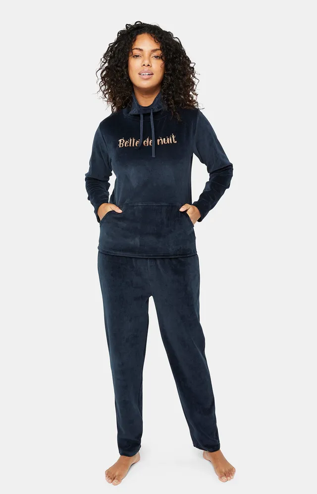 arthur-bob-marine-pyjama-femme-long-coton-marine-36-44 image 1