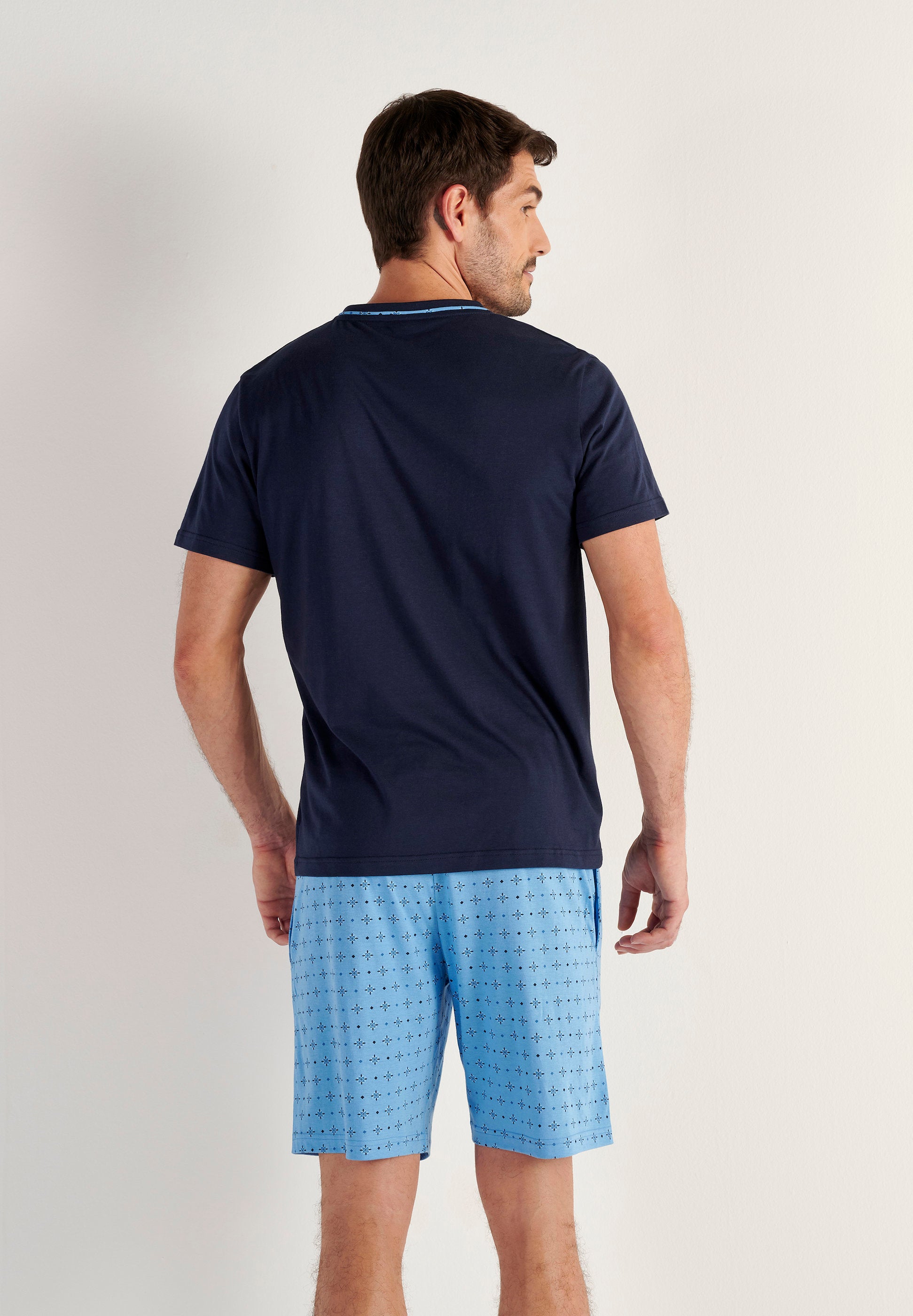 hom-alan-pyjama-court-homme-bleu-imprim-modal image 3