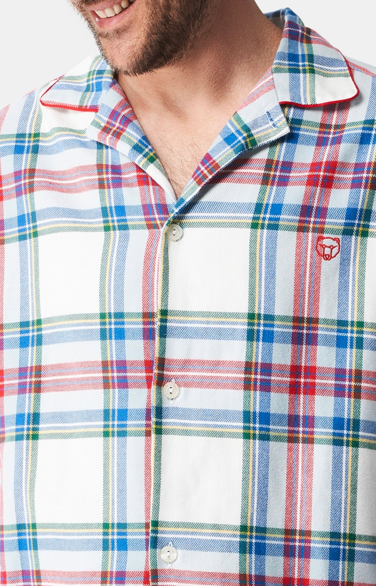 arthur-bob-pyjama-logan-homme-blanc-flanelle-coton-chaud image 2