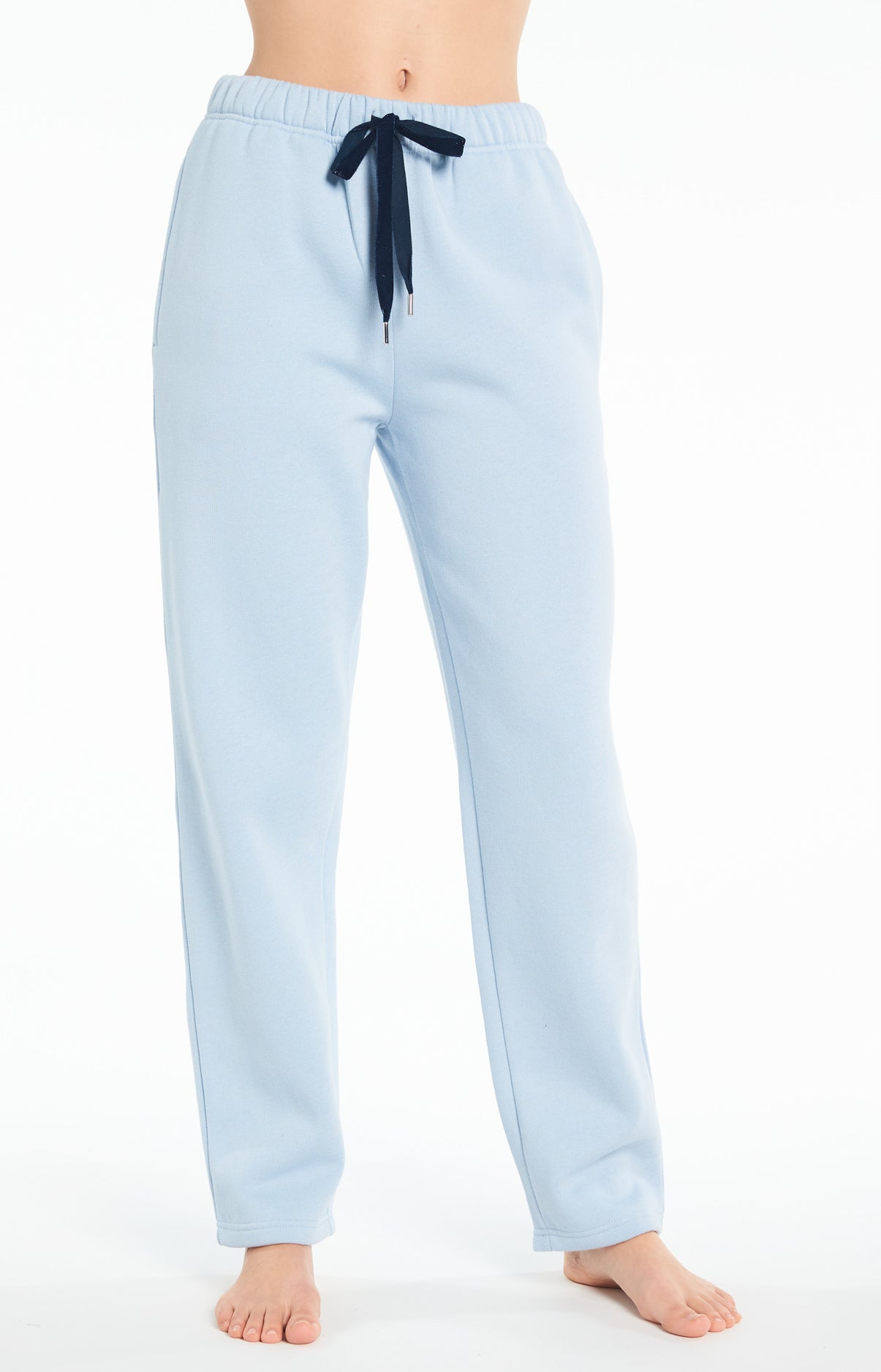 arthur-bob-pantalon-uni-coton-ciel-femme image 2