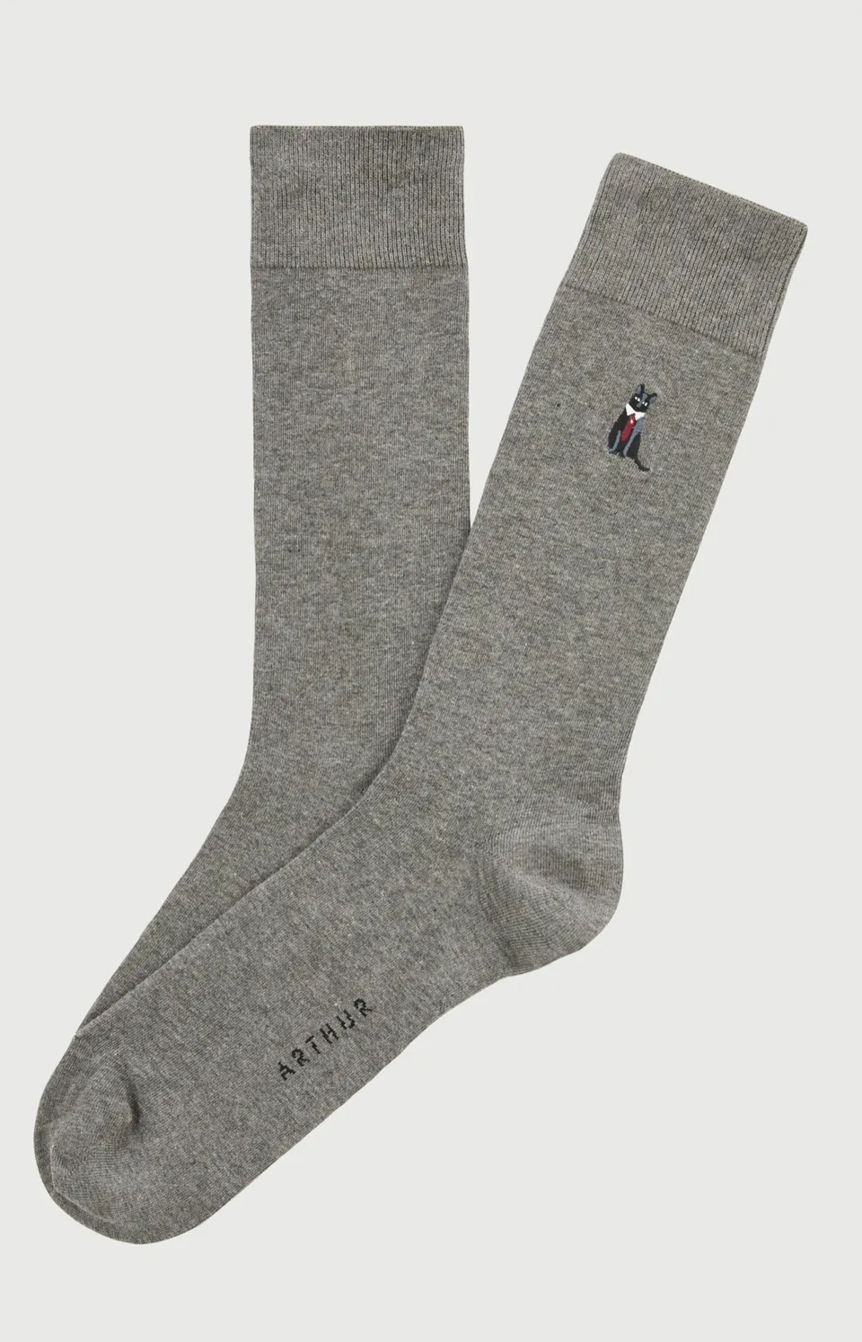 arthur-bob-chaussettes-coton-gris-cat-sup-40-46 image 1