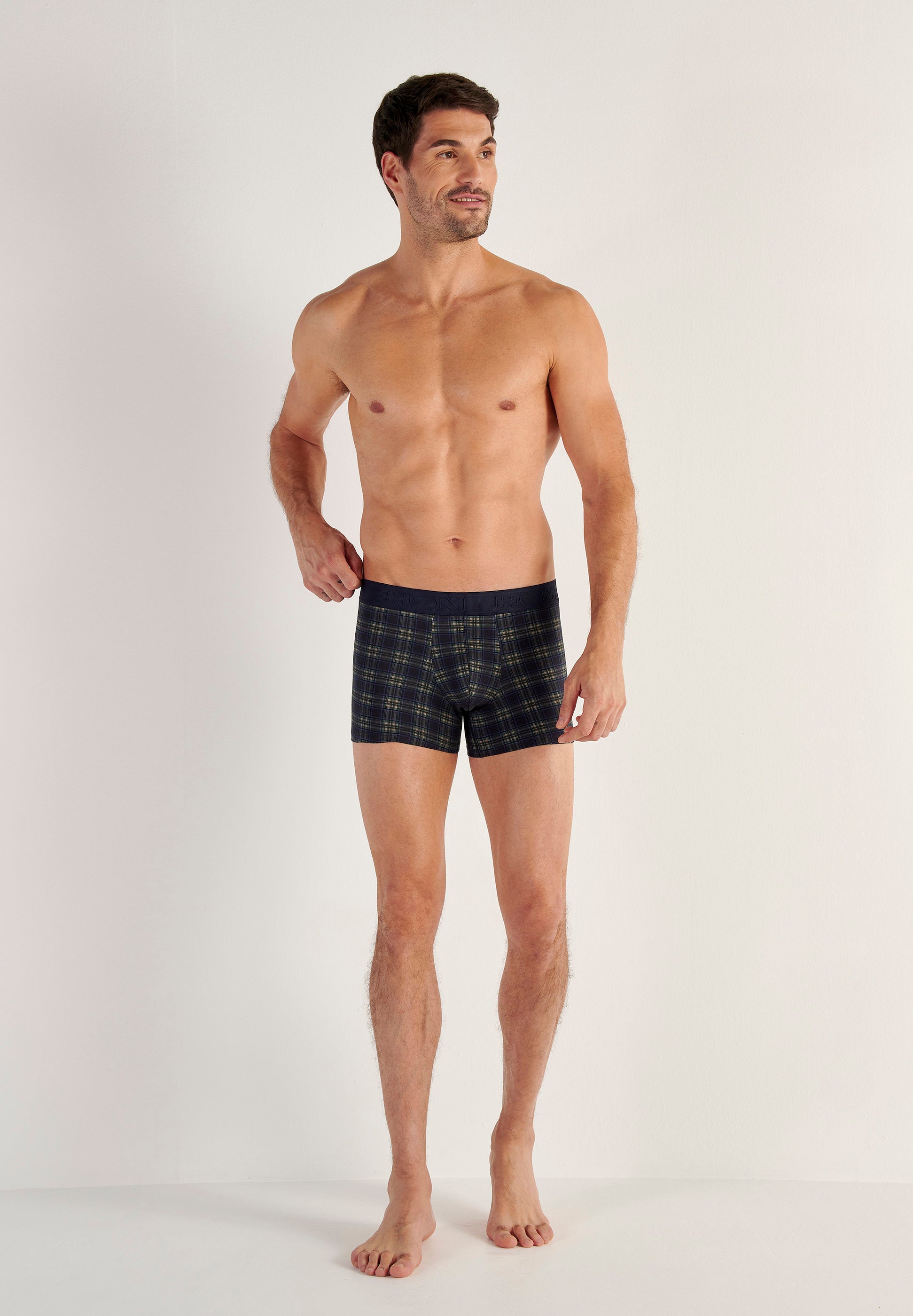 hom-funky-styles-sid-boxer-homme-navy-check-coton-modal image 4