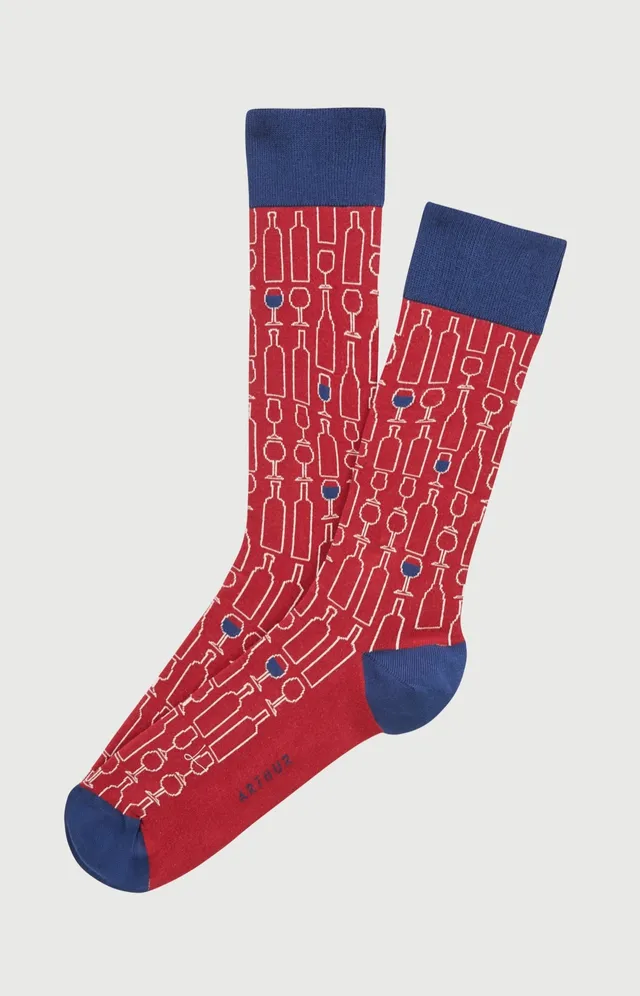 arthur-bob-chaussettes-coton-vins-bordeaux-40-46 image 1