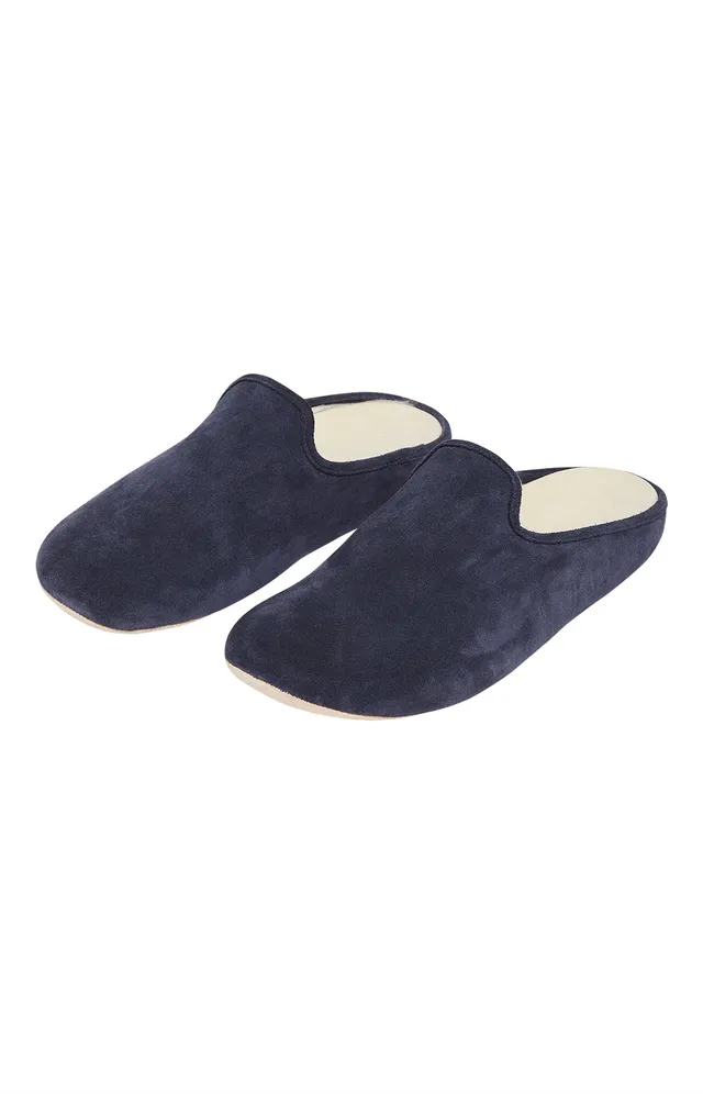 arthur-bob-mules-cuir-velours-marine-homme-laine image 1