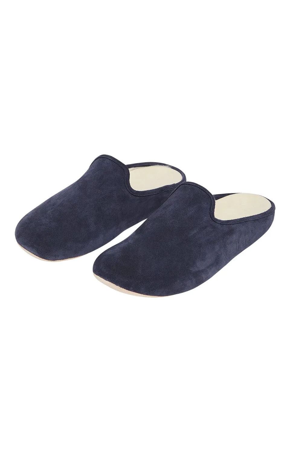 arthur-bob-mules-cuir-velours-marine-homme-laine image 1