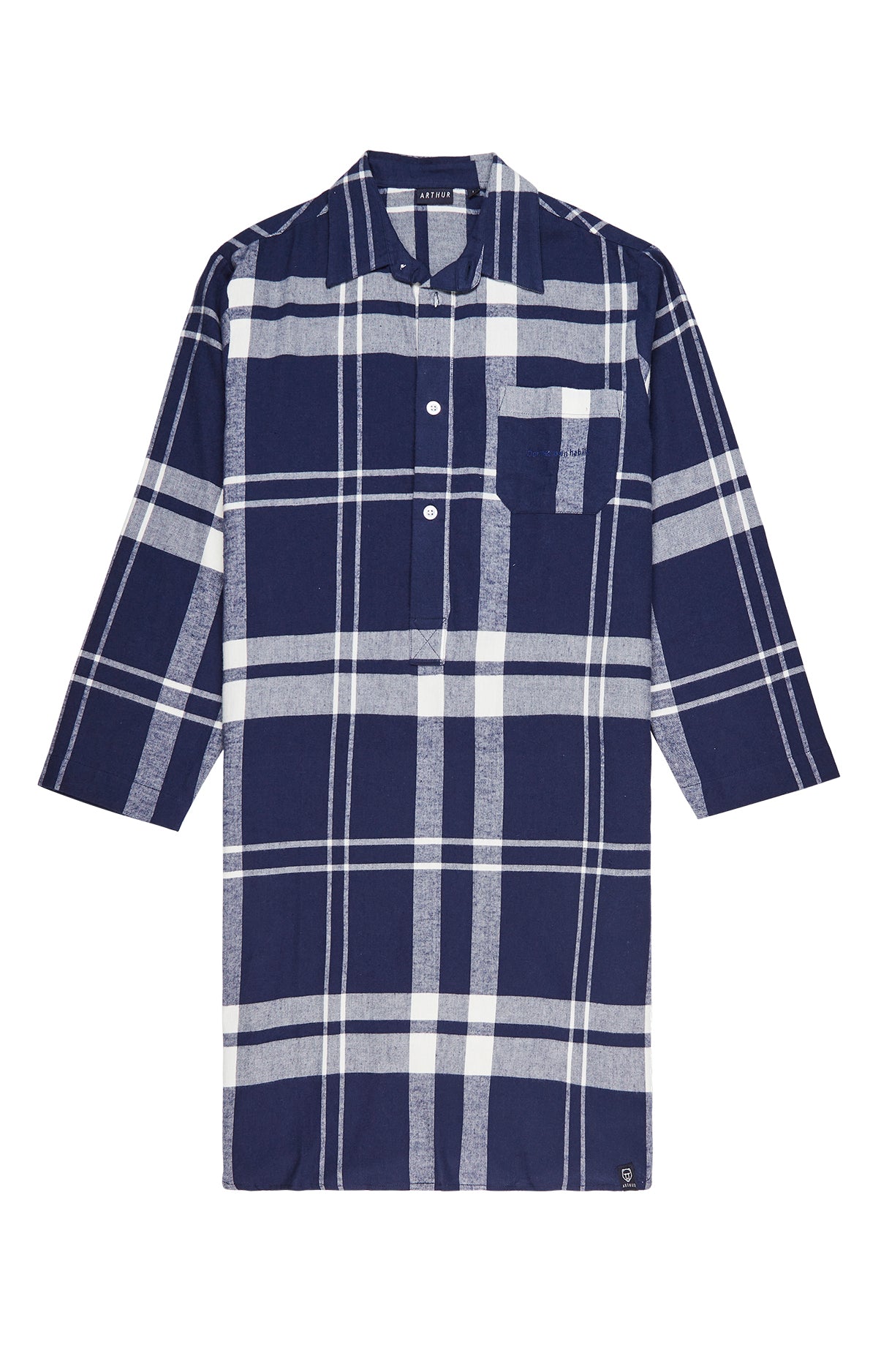 arthur-bob-big-carreaux-chemise-de-nuit-marine-flanelle image 3