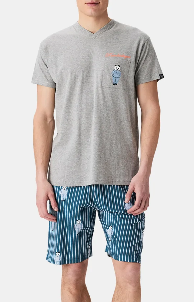 arthur-pandastique-pyjashort-coton-bio-canard-manches-courtes image 1