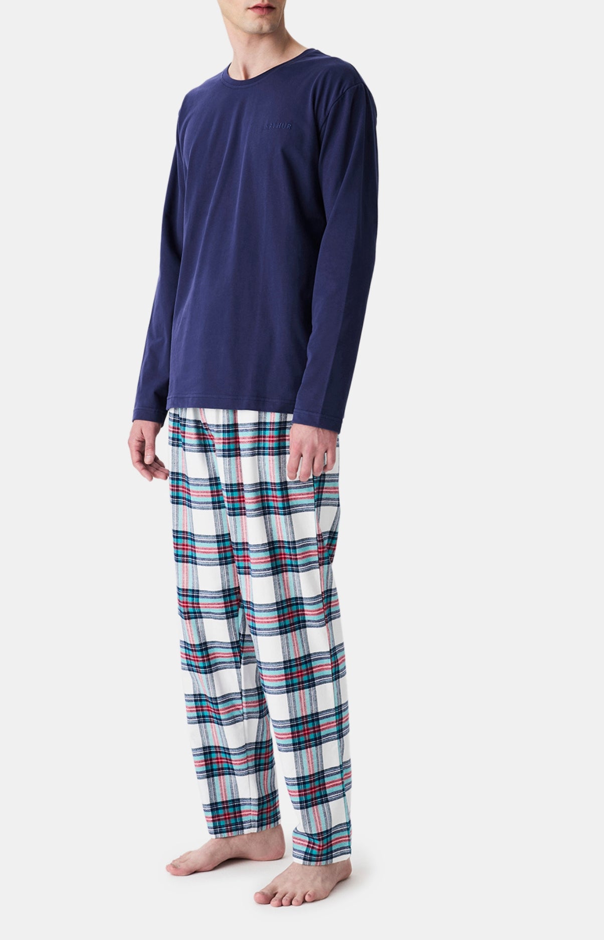 arthur-bob-logan-pyjama-long-homme-coton-marine image 4