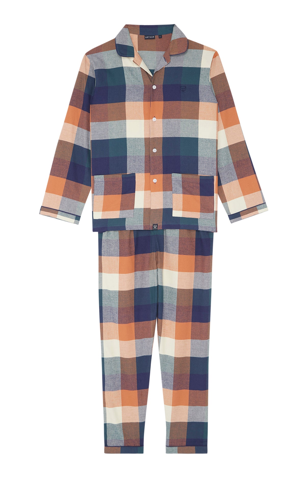 arthur-bob-pyjama-boutonn-carreaux-oslo-vert-pilou image 3