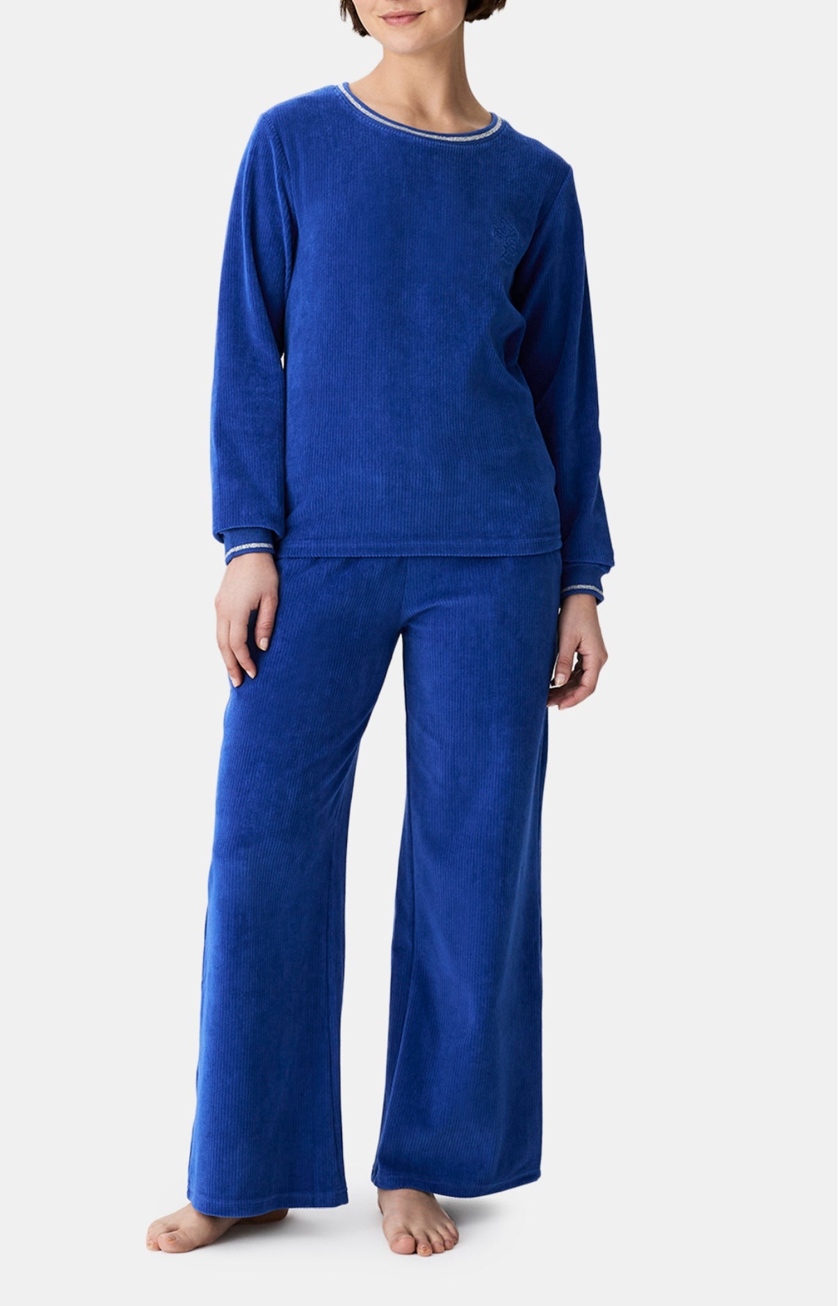arthur-bob-daphn-a-pyjama-velours-femme-bleu-roi-s-xl image 1