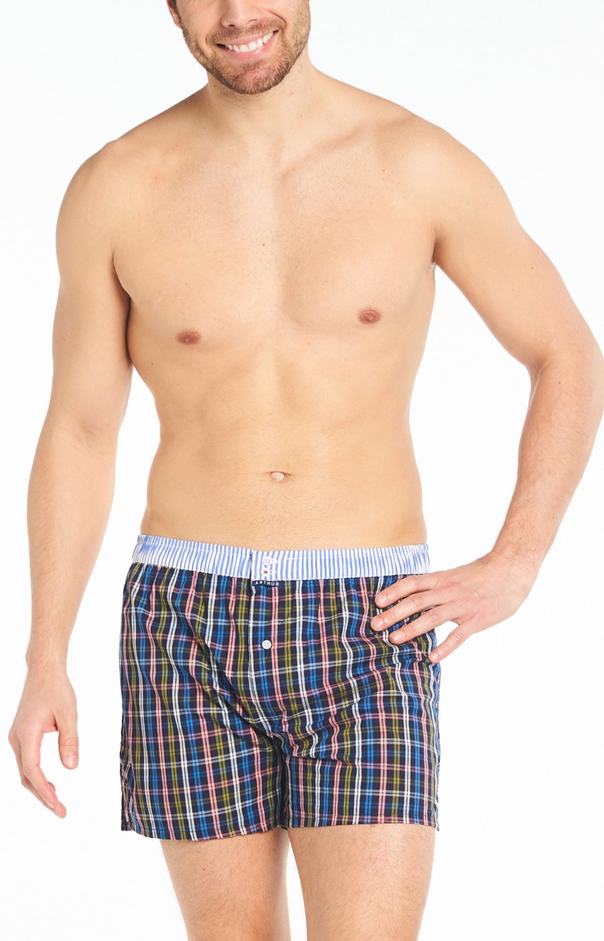 arthur-le-club-913-cale-on-homme-coton-bio-multicolore image 2