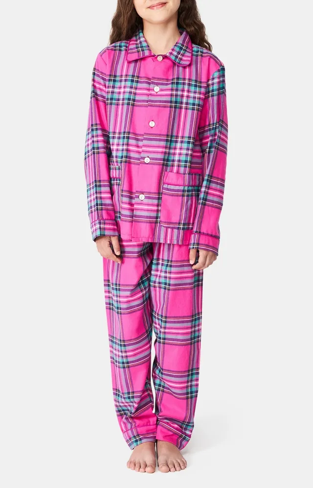 arthur-bob-rosa-pyjama-enfant-rose-flanelle-boutonn image 1
