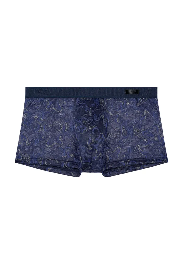 hom-temptation-purple-boxer-navy-dentelle image 1