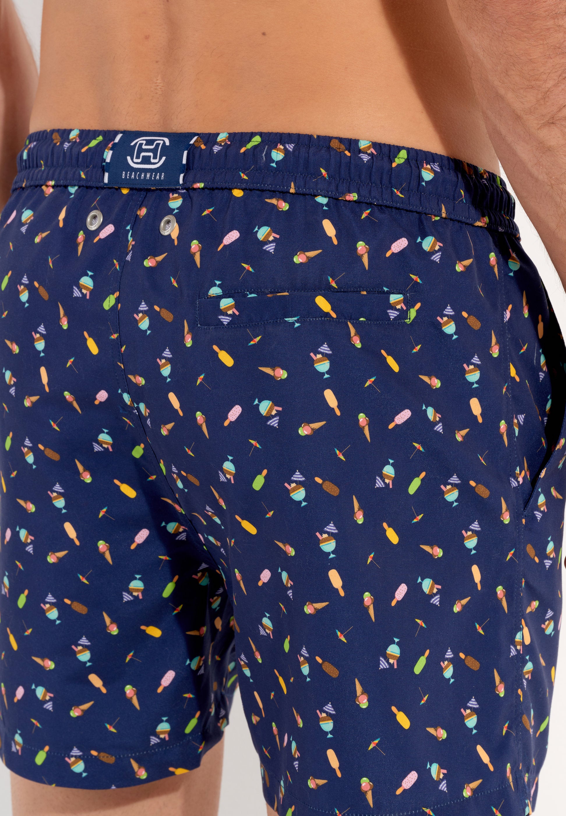 hom-h-fresh-summer-beach-short-de-bain-navy-print-glaces image 6