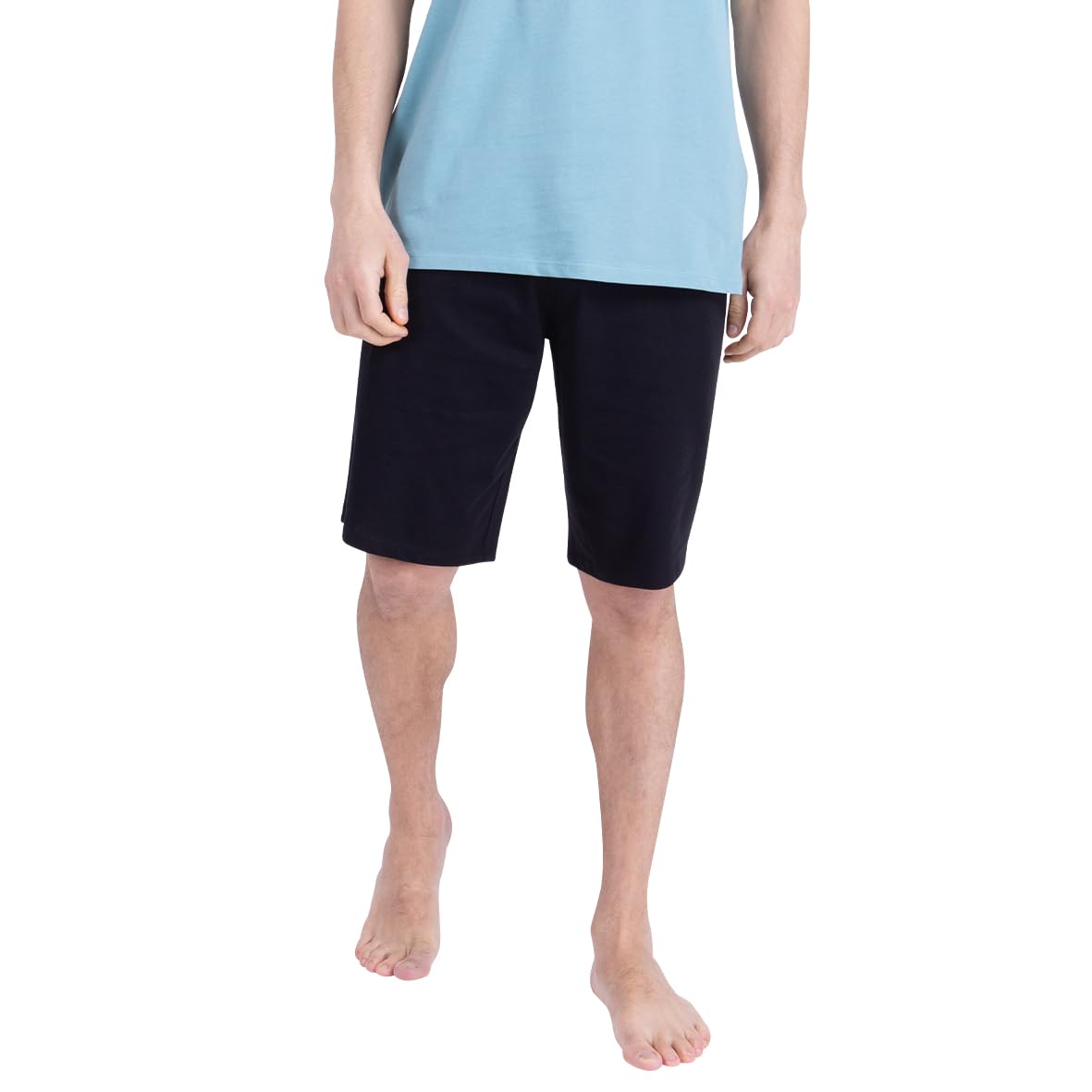 athena-ecopack-pyjama-court-homme-coton-noir-manches-courtes image 4