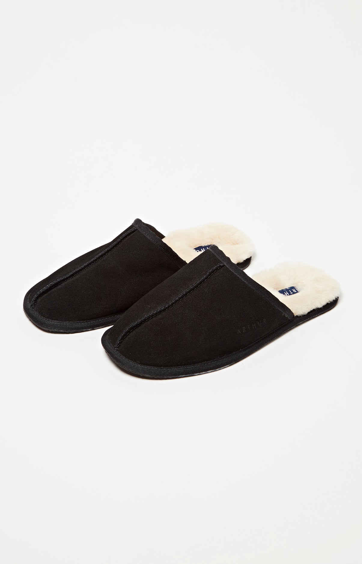 arthur-bob-chaussons-laine-noir-homme-confort-hiver image 1