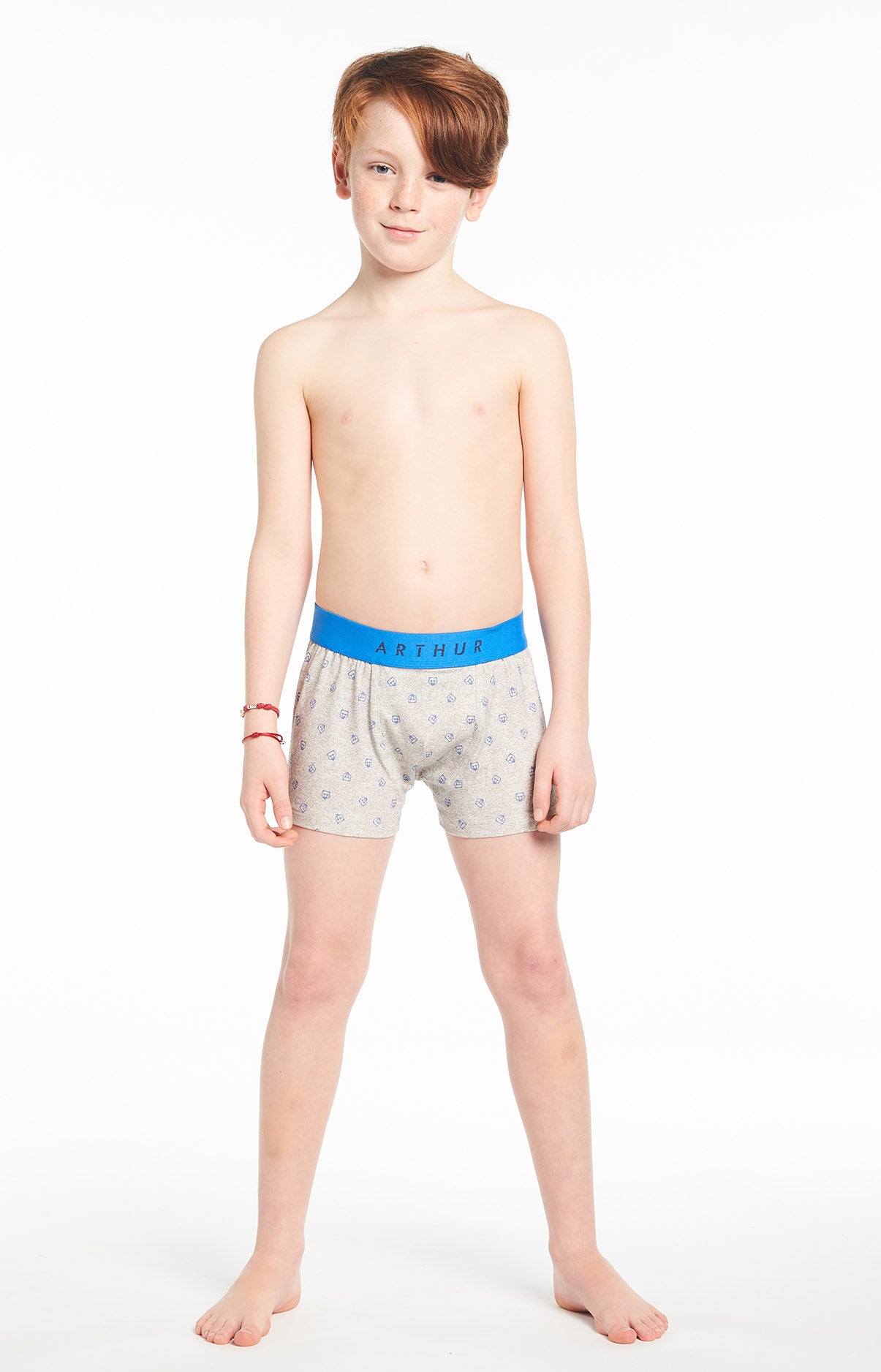 arthur-bob-logo-boxer-enfant-gris-6-8-coton-bio image 2