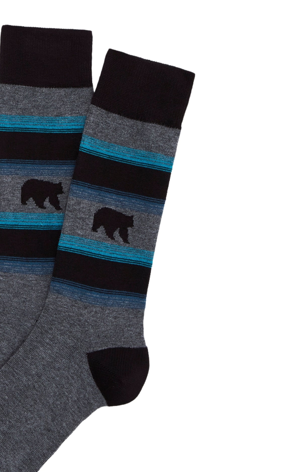 arthur-bob-bear-noir-chaussettes-homme-coton-noir image 2