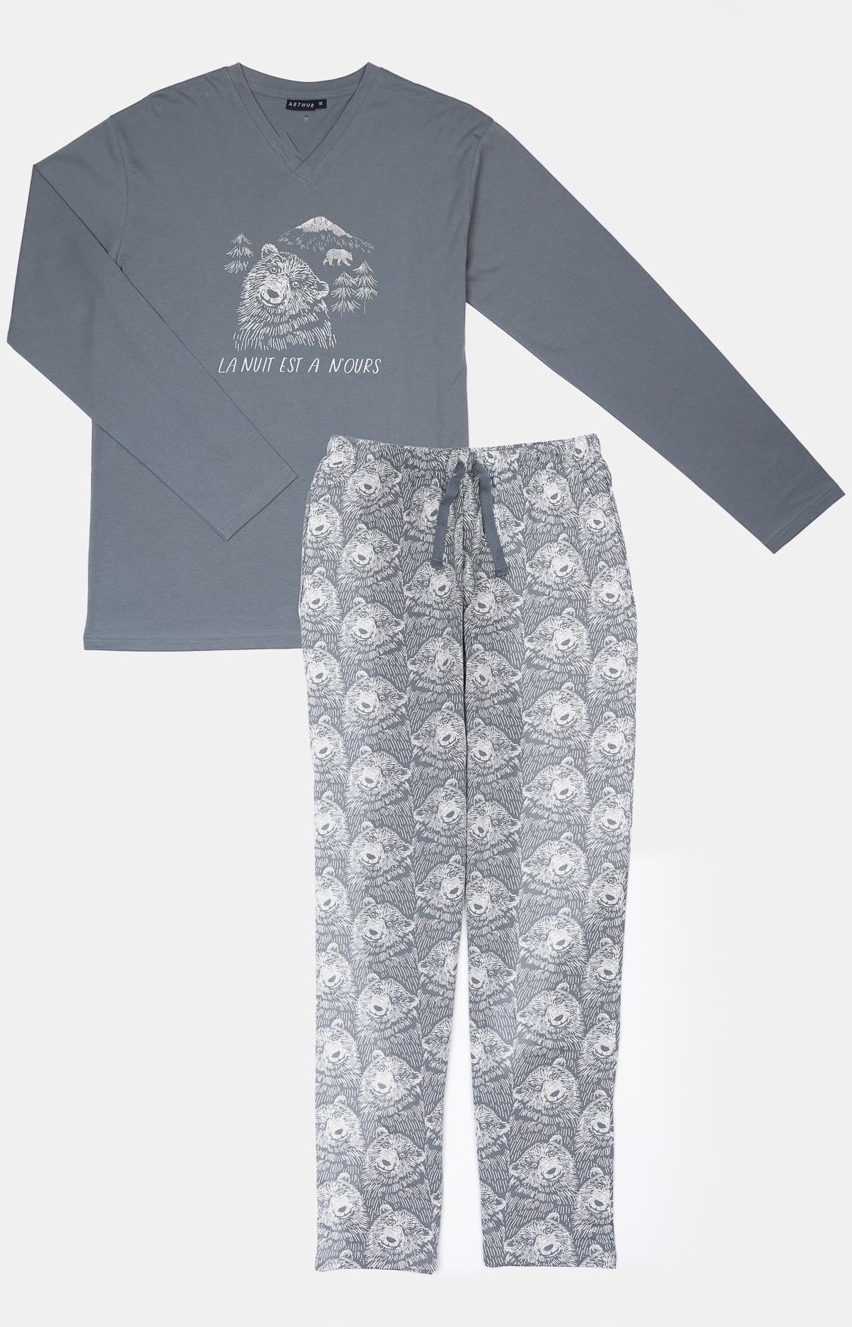 arthur-bob-pyjama-nuit-n-ours-acier-homme image 3