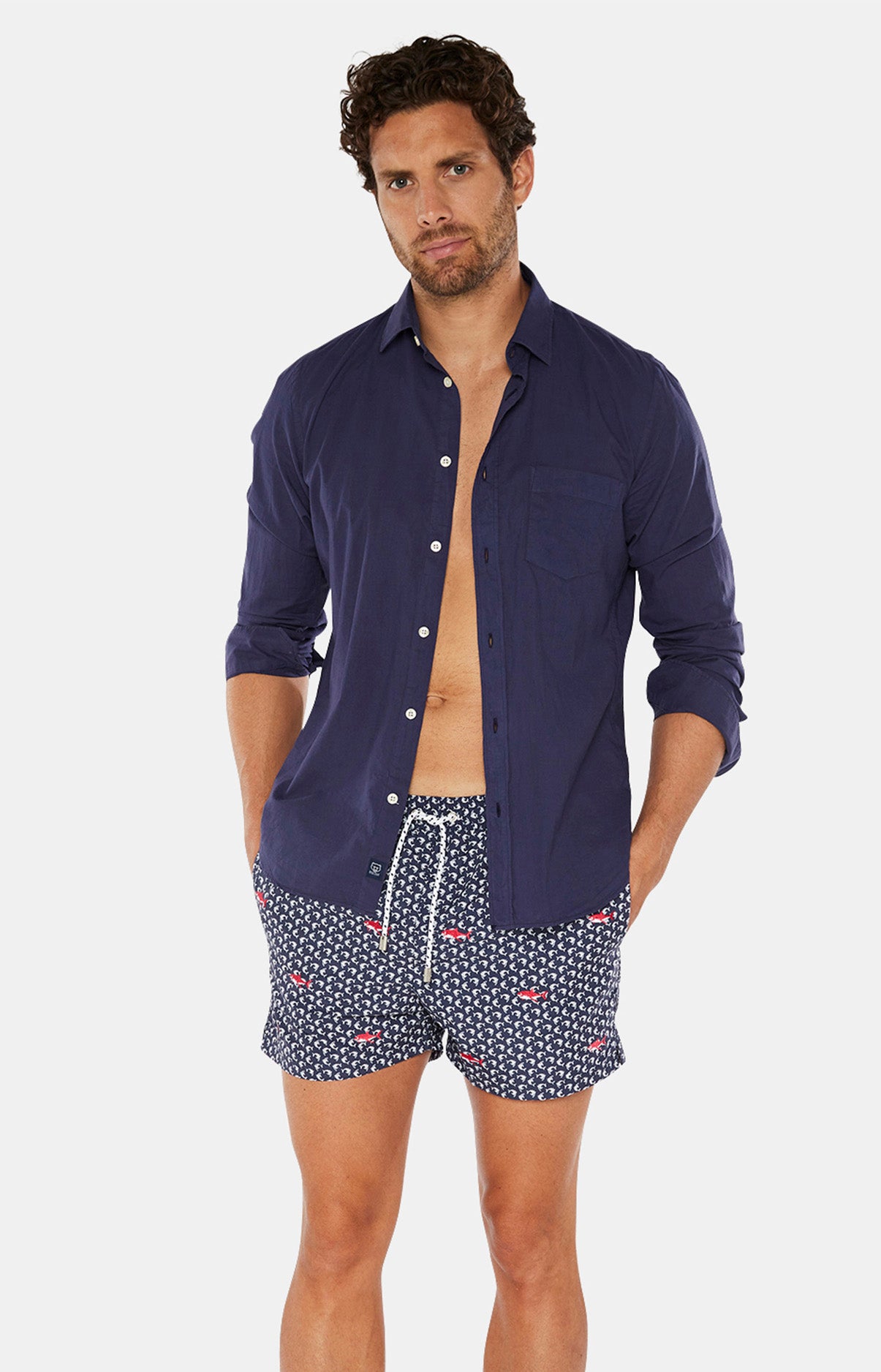 arthur-requin-short-de-bain-homme-marine-taille-l-filet image 2