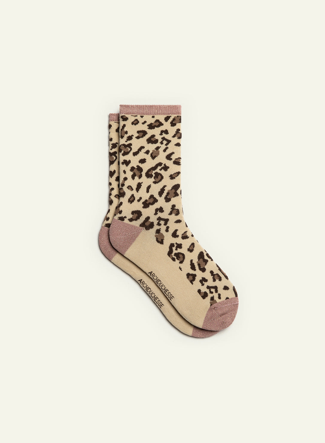 archiduchesse-paillet-e-l-opard-rose-chaussettes-coton-lurex image 2