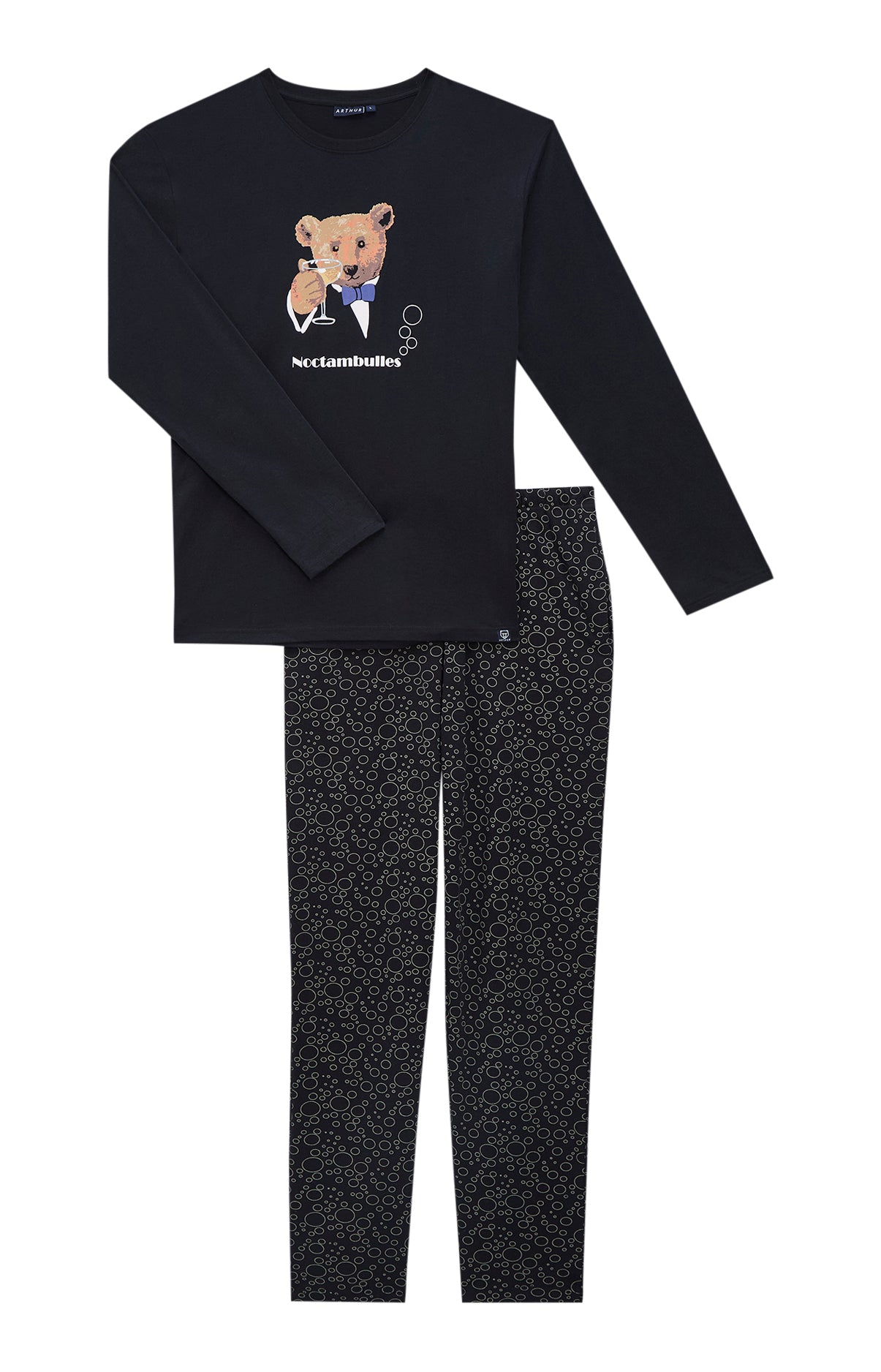 arthur-bob-noctambulles-pyjama-homme-coton-noir image 3