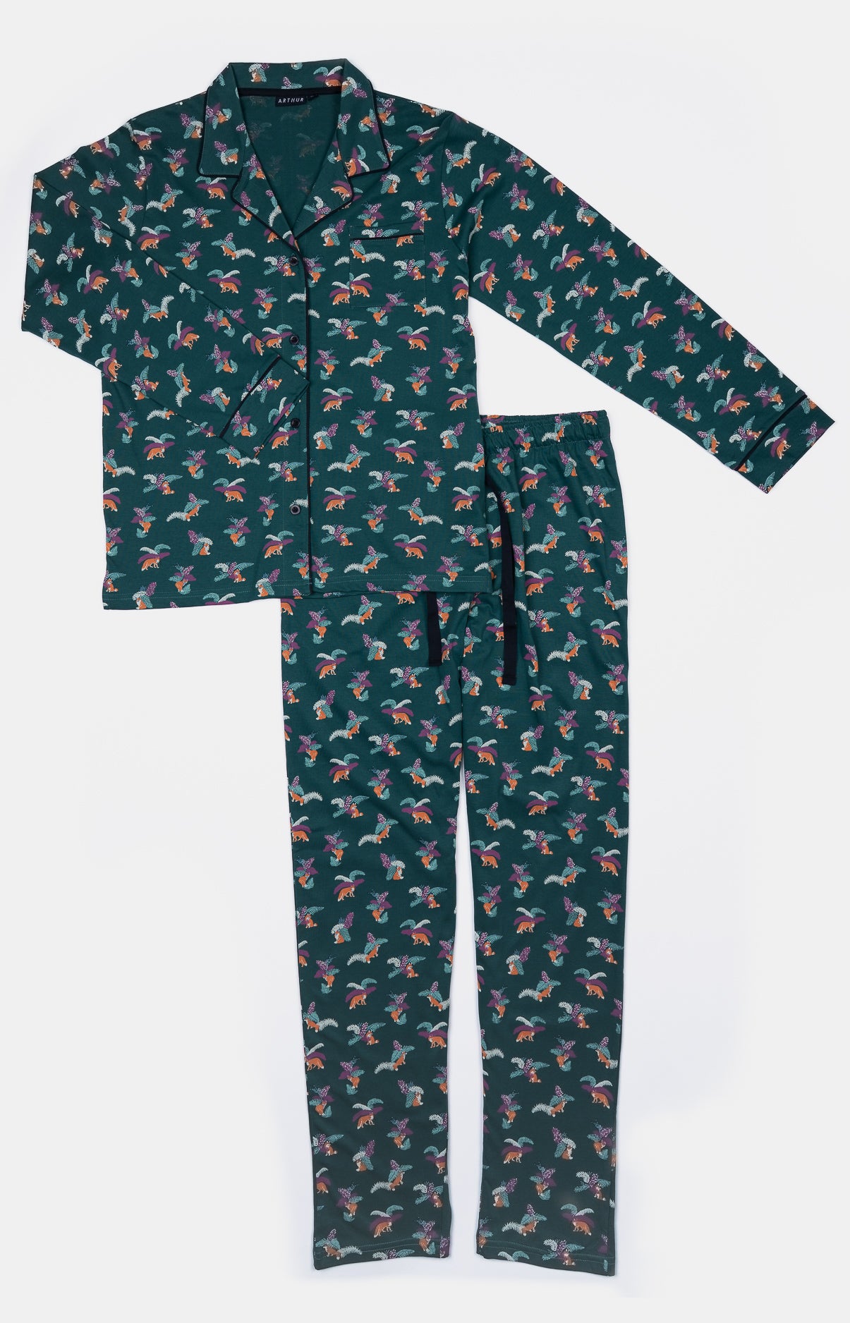 arthur-bob-renard-pyjama-femme-sapin-coton-manches-longues image 3