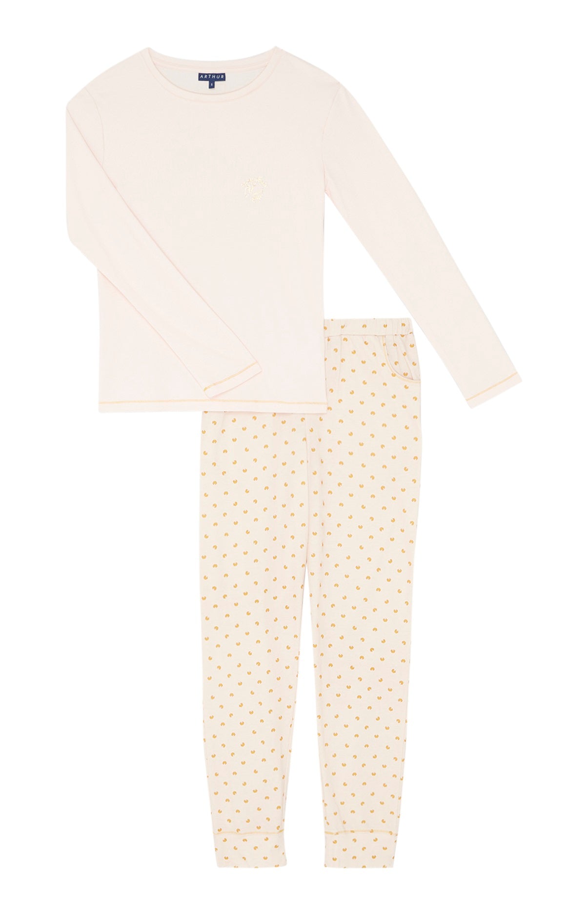 arthur-bob-petit-croissant-pyjama-femme-rose-coton-bio image 3