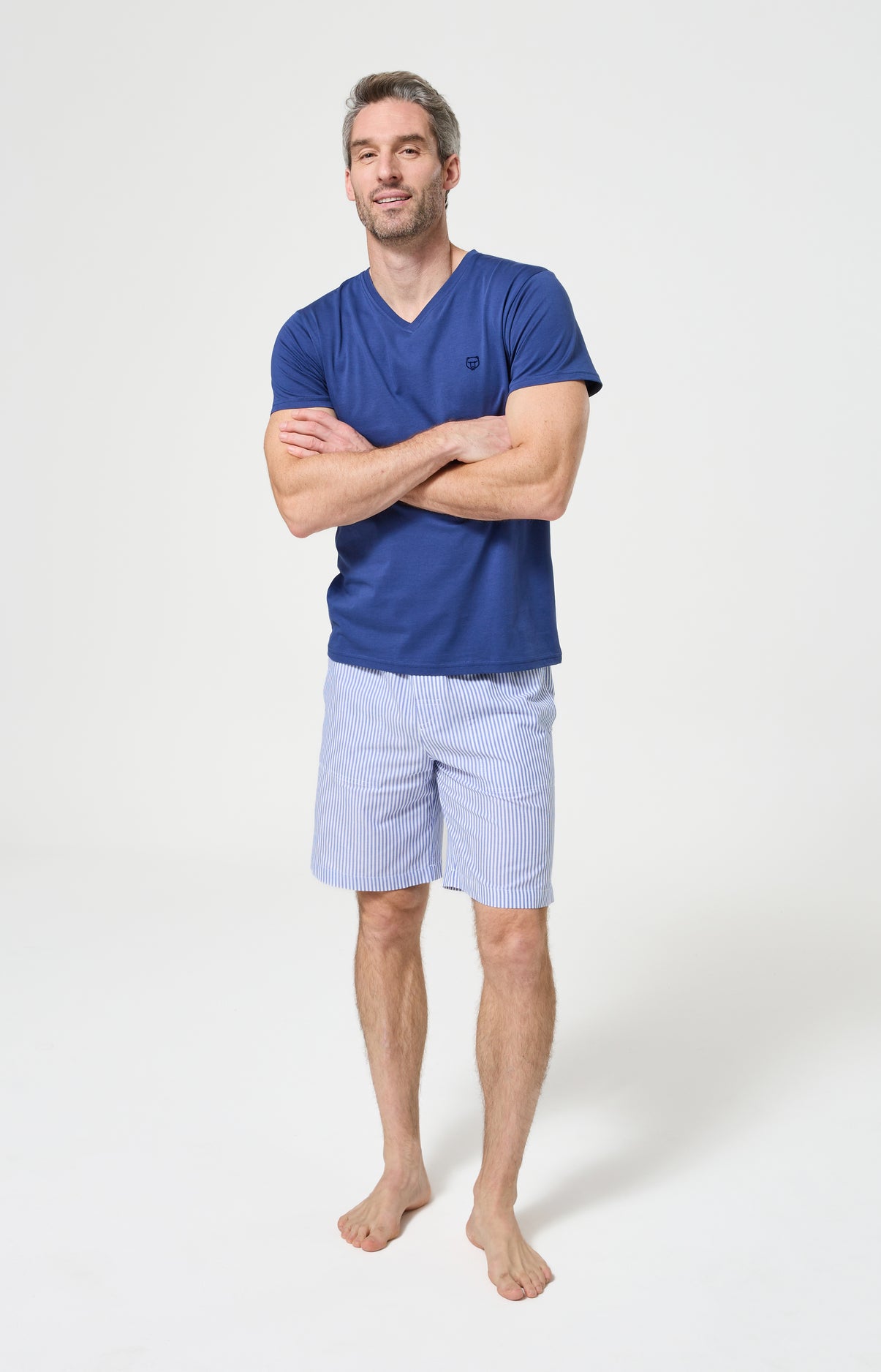 arthur-bob-ray-short-bleu-coton-bio-homme image 1