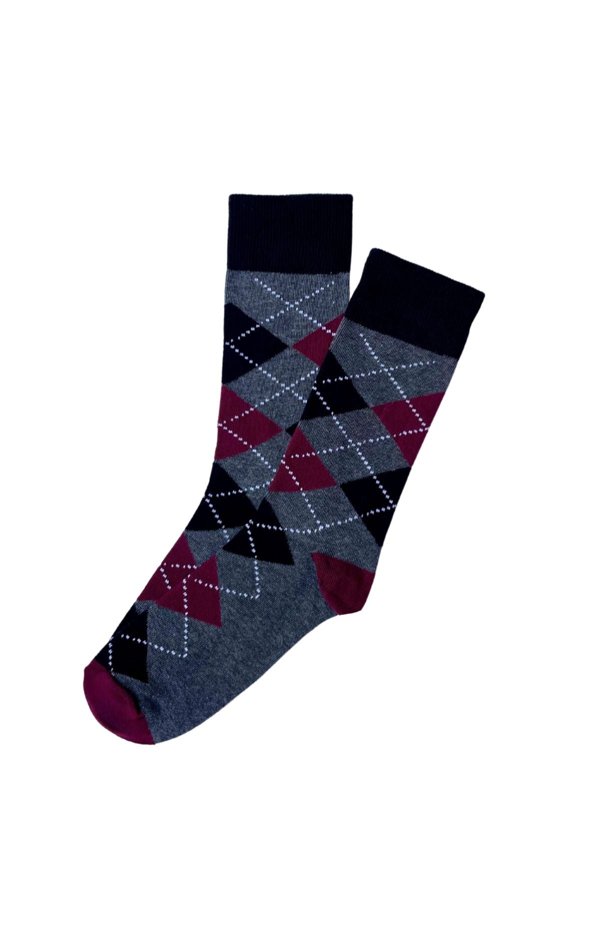 arthur-bob-carreaux-gris-chaussettes-homme-gris-coton image 1